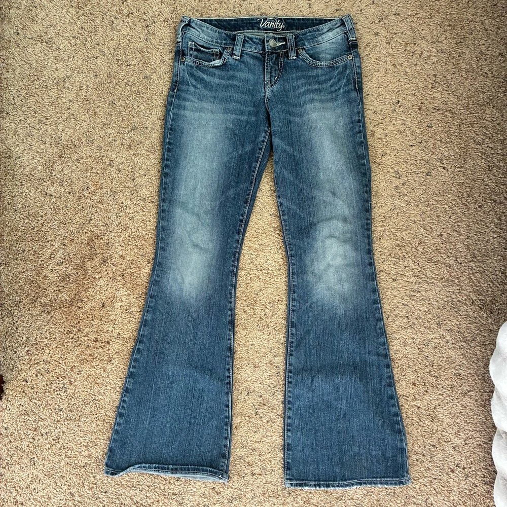 Vanity Medium Blue Flare Wide-Leg Jeans
